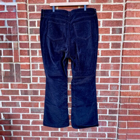 Old Navy Velvet Pants Size 20 Black Flare Higher High Rise Secret Smooth Pockets - Picture 4 of 12
